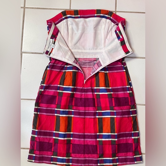 EUC Banana Republic size 0 petite plaid strapless dress - Picture 4 of 5
